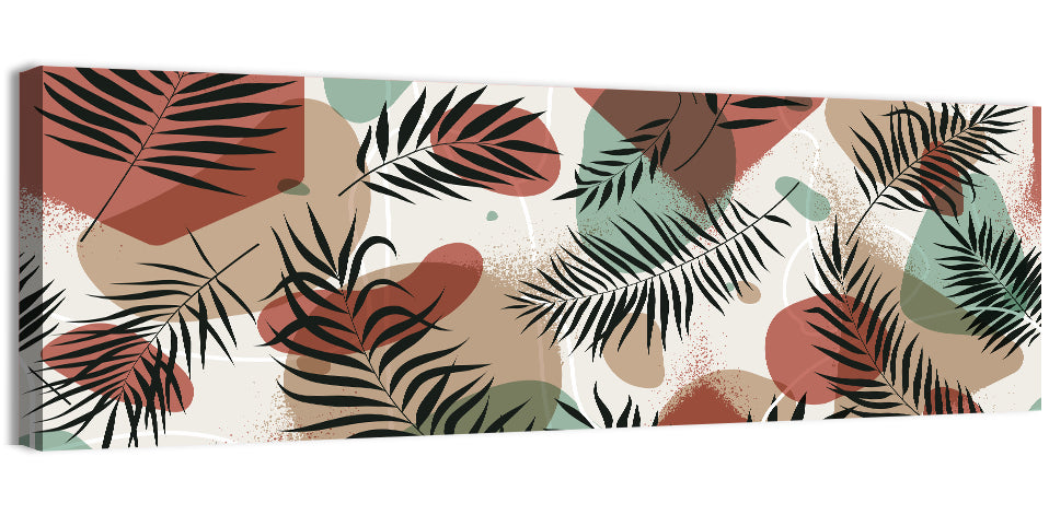 Geometric Tropical Pattern Wall Art, canvas print, panoramic