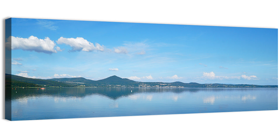 Lake Bracciano Reflection Wall Art, canvas print, panoramic