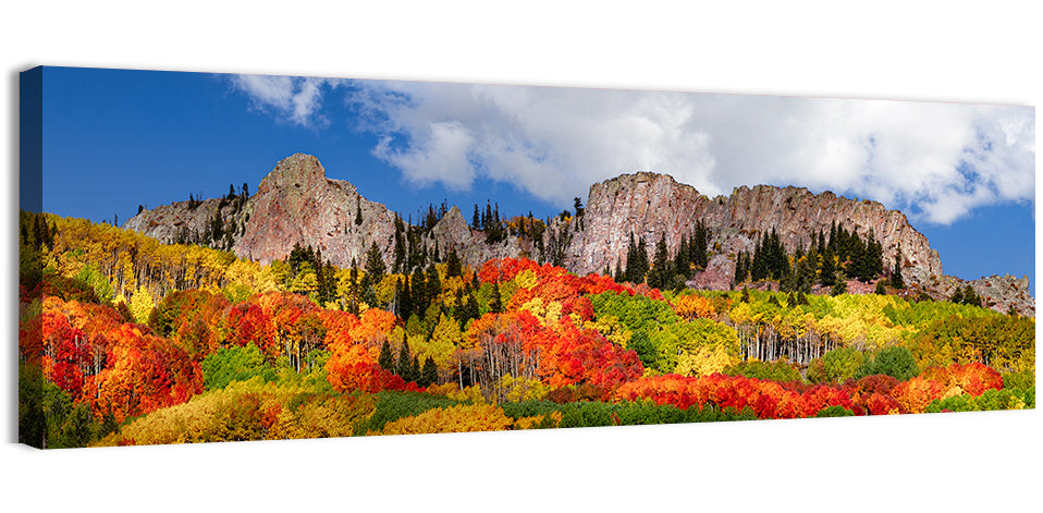 Colorado Rocky Mountains in Autumn Wall Art, canvas print, panoramic