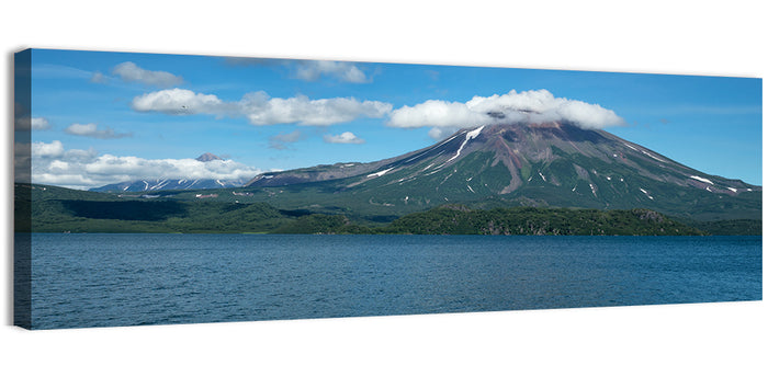 Ilyinsky Volcano Over Kuril Lake Wall Art as a canvas print