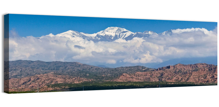 El Plata Snowcapped Peaks Above Cloud Deck Wall Art as a canvas print