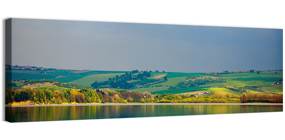 Liptovska Mara Lake Reflection Wall Art, canvas print, panoramic