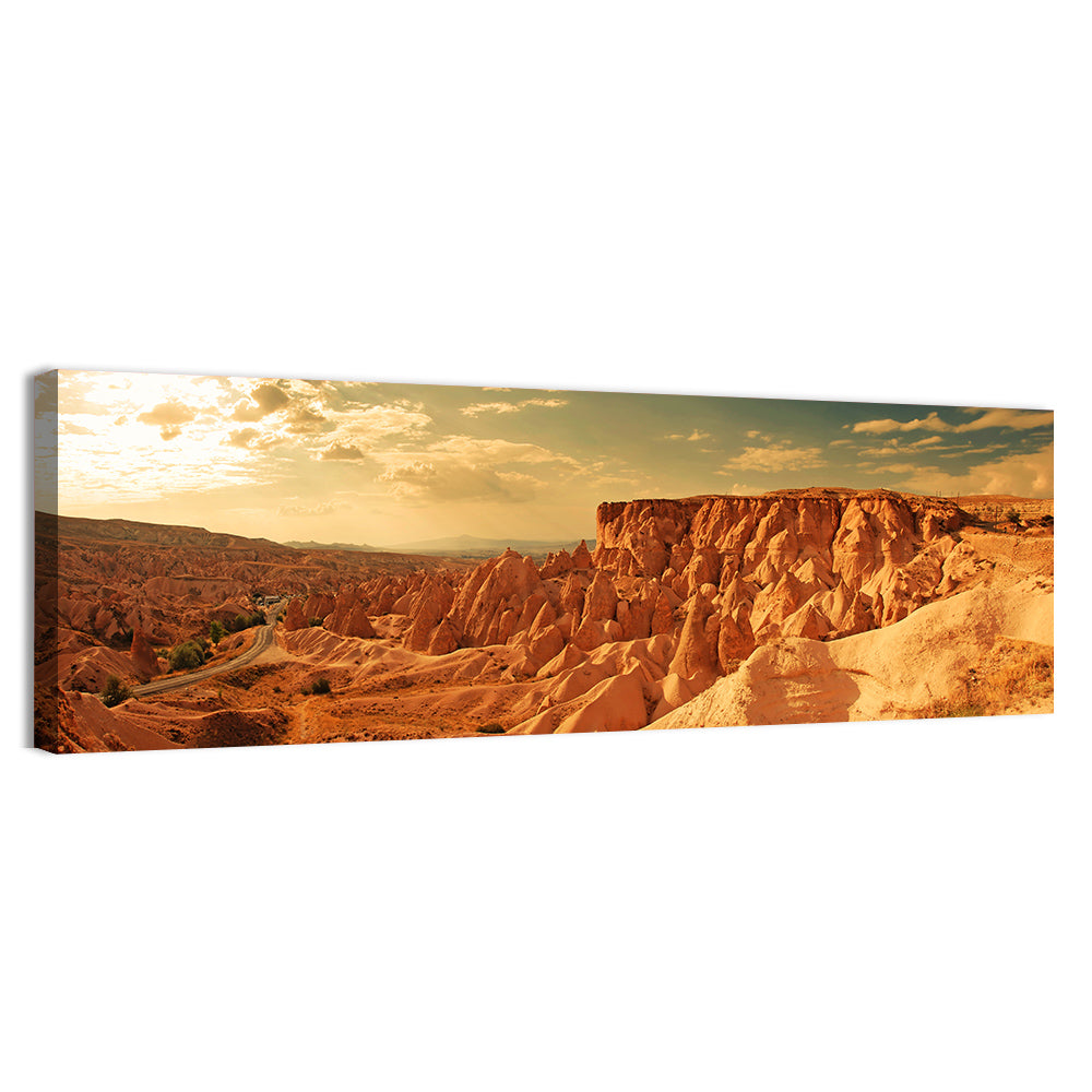 Cappadocia Sunset Valley Wall Art, canvas print, panoramic