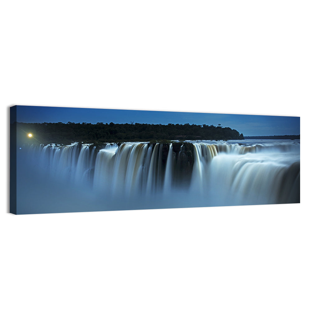 Moonlit Iguazu Falls Wall Art, canvas print, panoramic