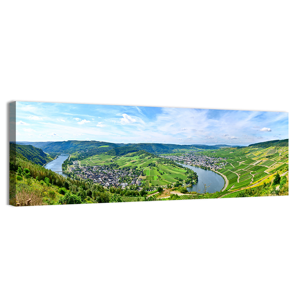 Moselle River at Bernkastel-kues Wall Art, canvas print, panoramic