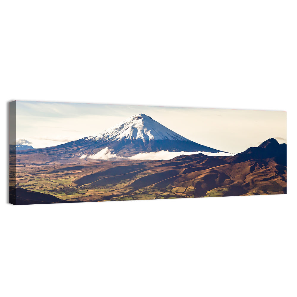 Cotopaxi Volcano Landscape Wall Art, canvas print, panoramic