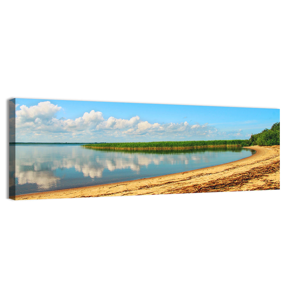 Lake Pskov Shoreline Wall Art, canvas print, panoramic