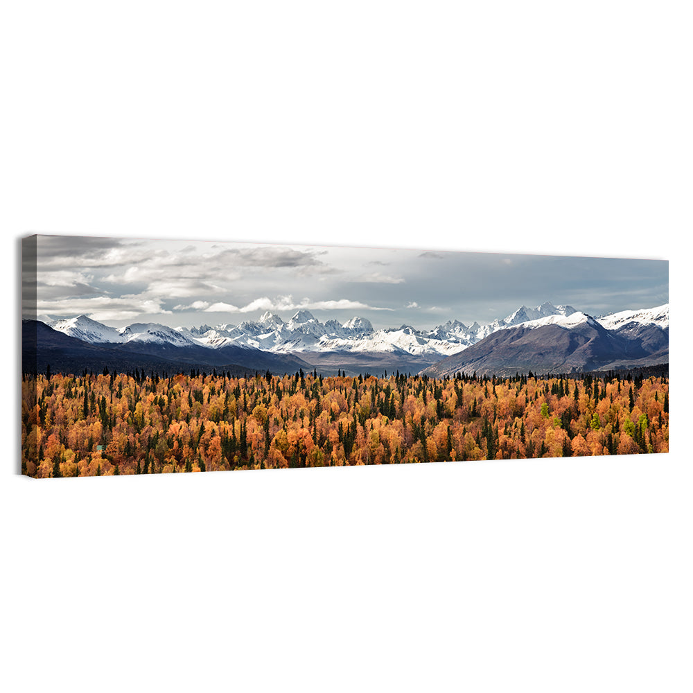 Talkeetna Autumn Landscape Wall Art, canvas print, panoramic