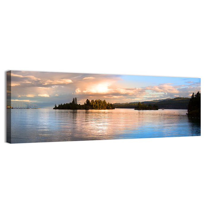 Flathead Lake Golden Hour Wall Art as a canvas print
