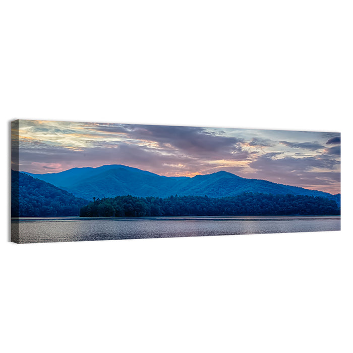 Lake Santeetlah Sunset Glow Wall Art as a canvas print