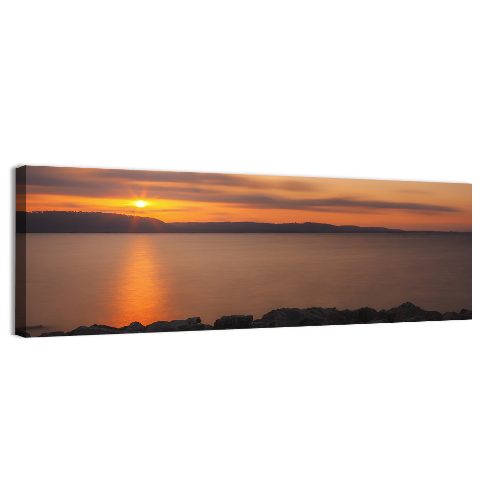 Lake Pepin Golden Sunrise Wall Art, canvas print, panoramic