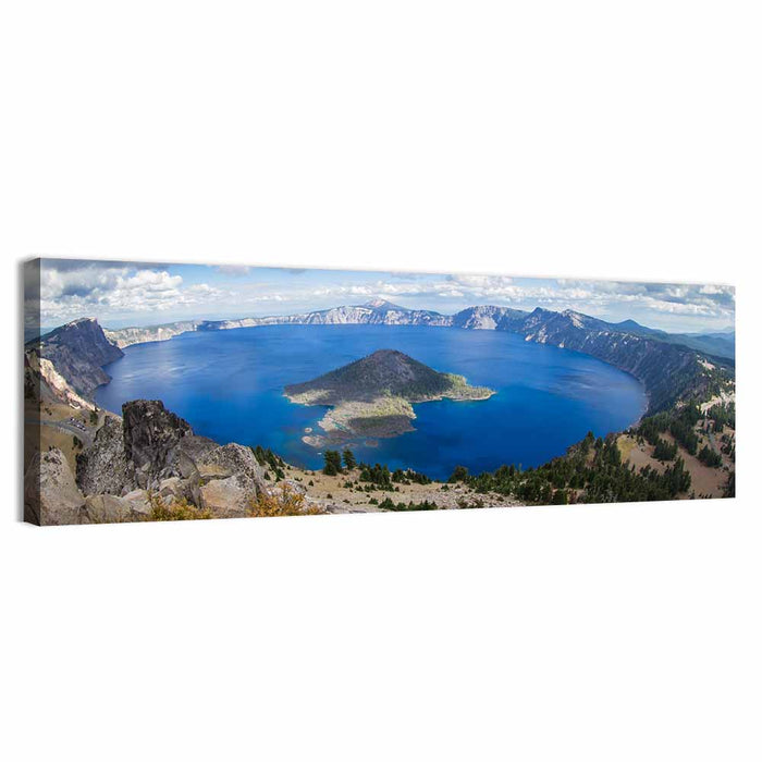 Crater Lake Rim View Wall Art as a canvas print