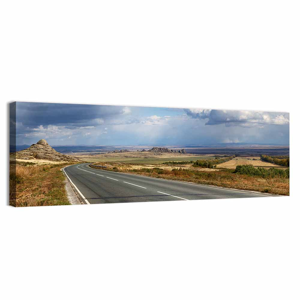 East Kazakhstan Road Wall Art, canvas print, panoramic