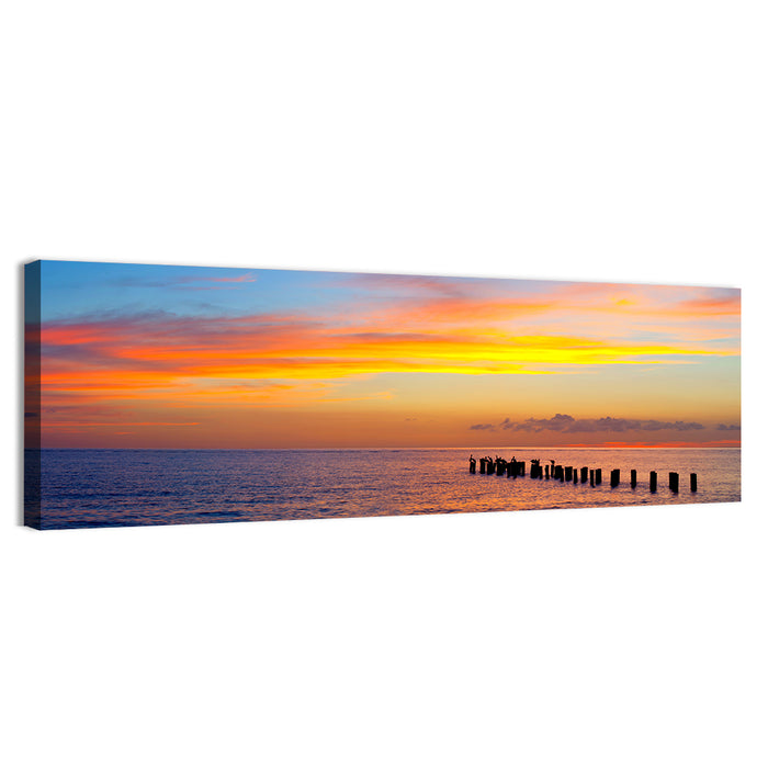 Naples Pier at Sunset Wall Art as a canvas print