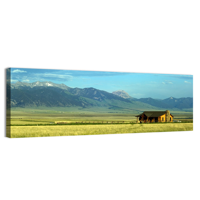 Montana Mountain Ranch Wall Art as a canvas print