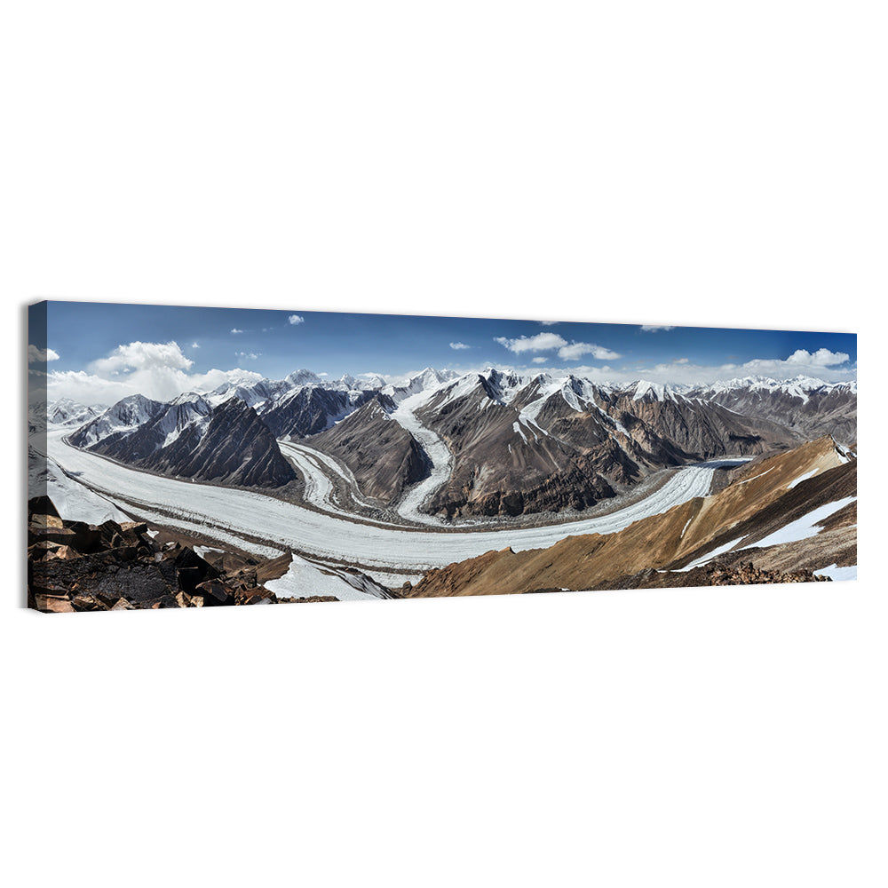 Fedchenko Glacier Valley Wall Art, canvas print, panoramic