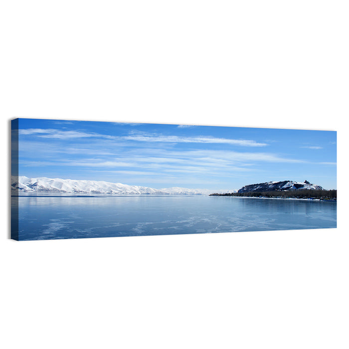 Lake Sevan in Winter Wall Art as a canvas print
