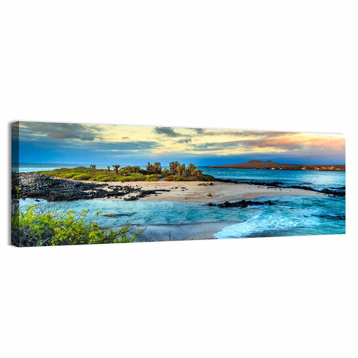 Galapagos Volcanic Shoreline Wall Art as a canvas print