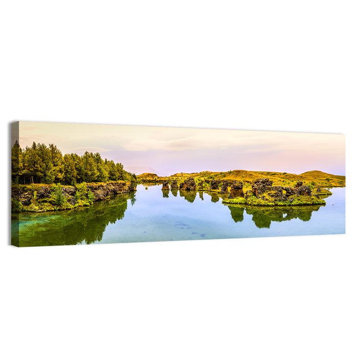 Lake Myvatn Reflections Wall Art as a canvas print