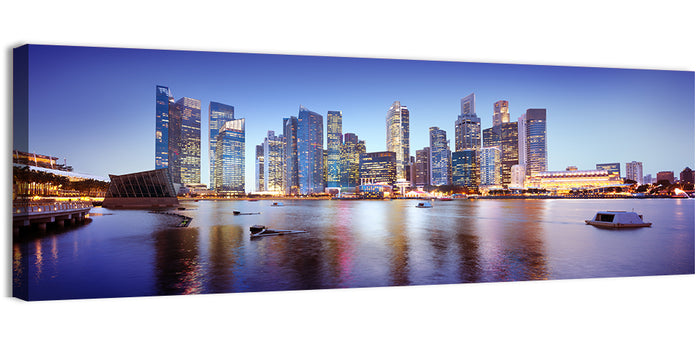 Singapore Marina Bay Skyline at Twilight Wall Art as a canvas print