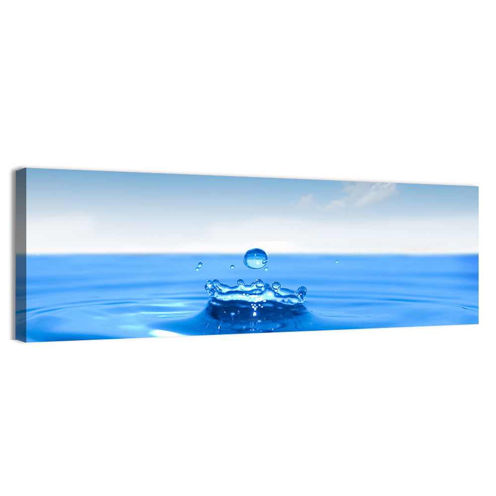 Ocean Water Drop Wall Art, canvas print, panoramic