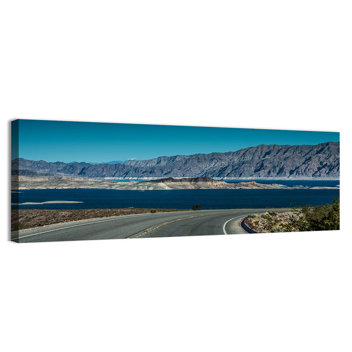 Lake Mead Curved Road Wall Art as a canvas print