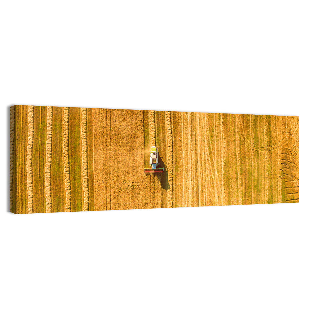 Wheat Field Harvesting Wall Art