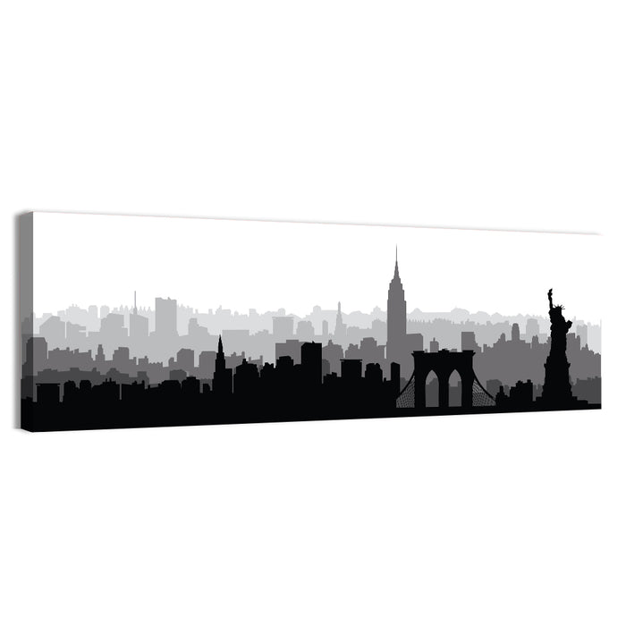New York Skyline Silhouette Wall Art as a canvas print
