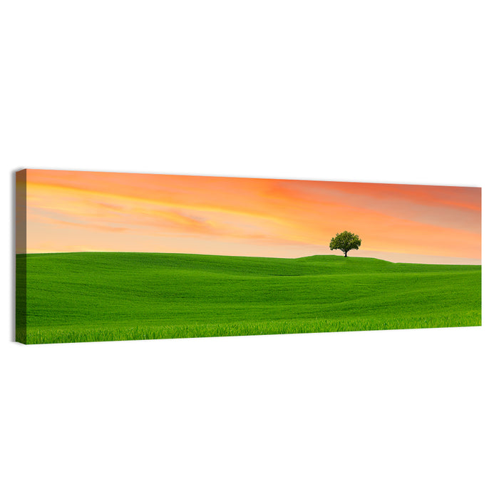 Tuscany Sunset Hills Wall Art as a canvas print