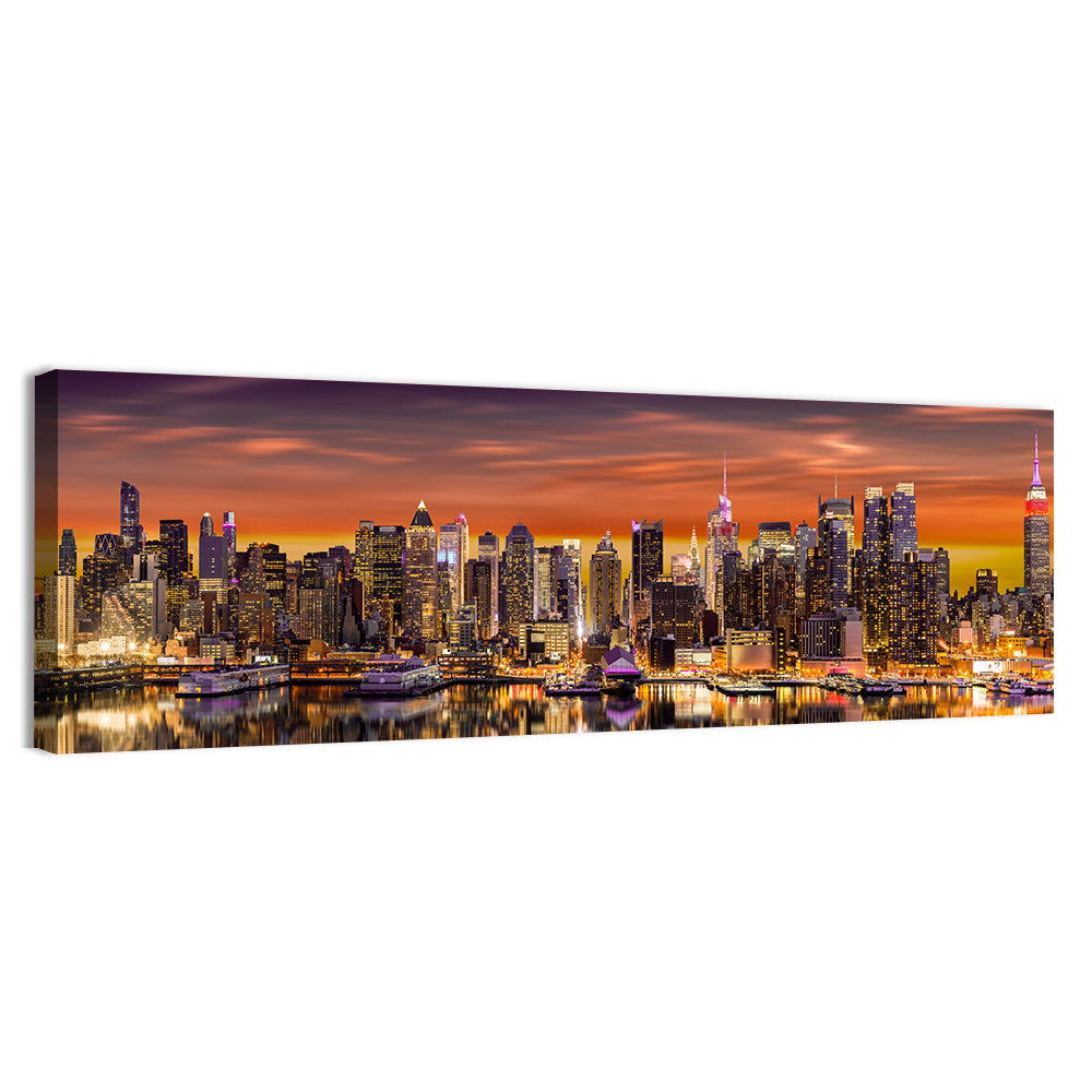 Midtown Manhattan Skyline Wall Art, canvas print, panoramic