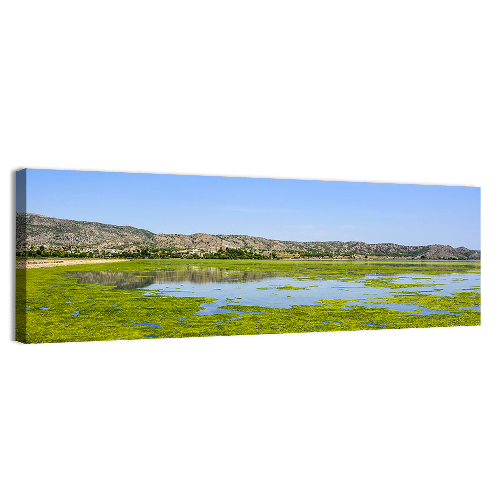 Uchali Lake Algae Reflection Wall Art, canvas print, panoramic