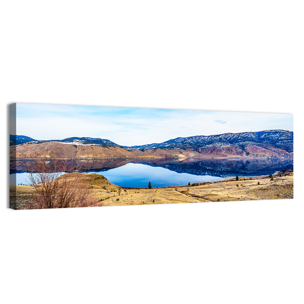 Kamloops Lake Winter Reflection Wall Art, canvas print, panoramic