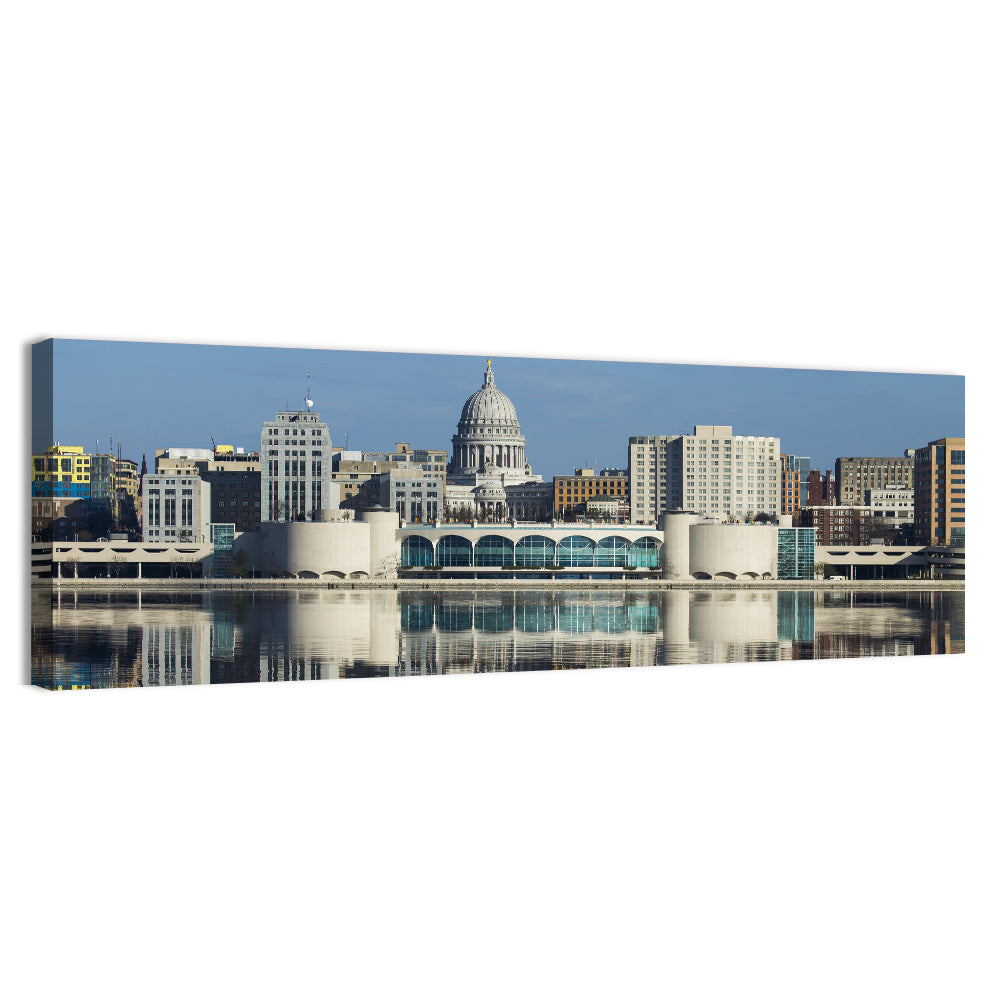 Madison Lake Monona Skyline Wall Art, canvas print, panoramic