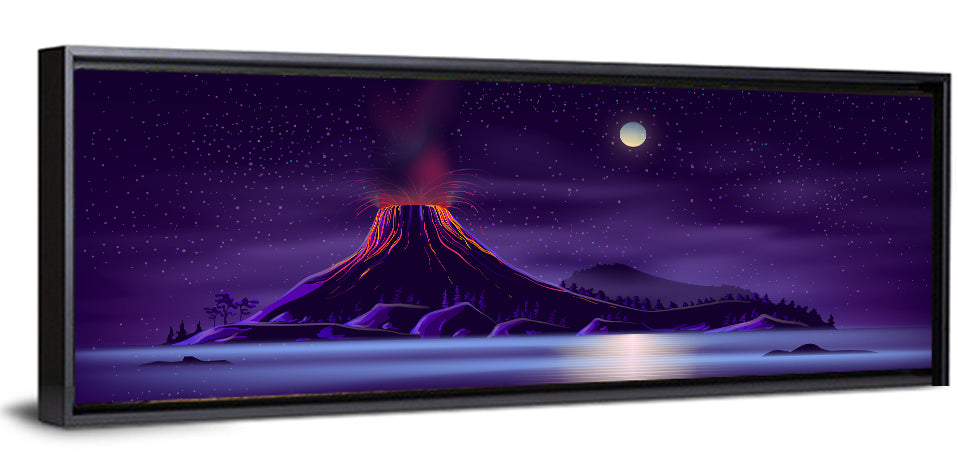 Erupting Volcano Wall Art