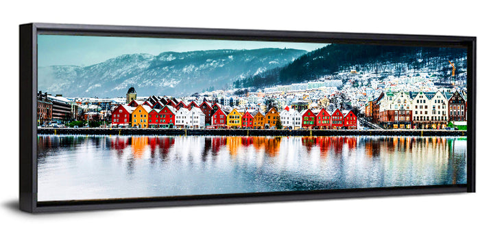 Bryggen Waterfront, Bergen Wall Art as a framed print