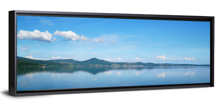 Lake Bracciano Reflection Wall Art as a framed canvas