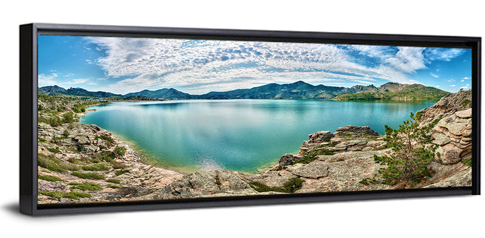 Lake Kivu Shoreline Wall Art as a framed canvas