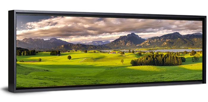 Füssen Forggensee Alpine Lake Landscape Wall Art as a framed canvas