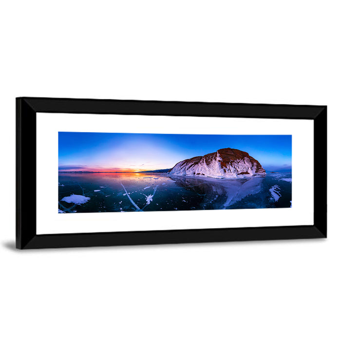 Lake Baikal Winter Sunset Wall Art as a framed print