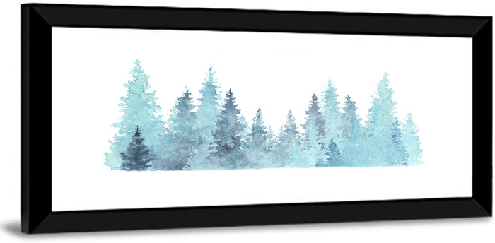 Watercolor Pine Trees Wall Art as a framed print