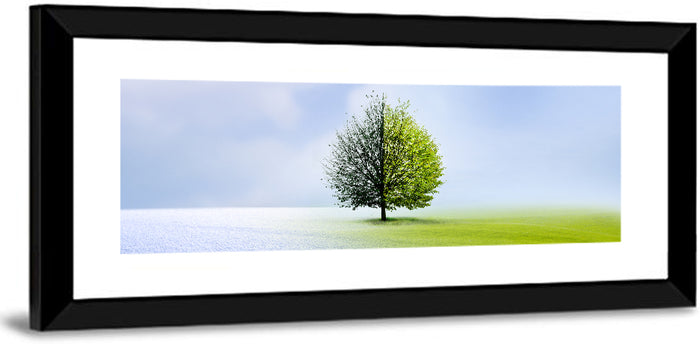 Winter to Spring Tree Wall Art as a framed print