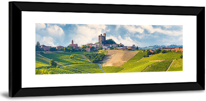 Grinzane Cavour Vineyards Wall Art as a framed print