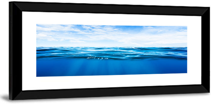 Split-level Ocean Sunlight Wall Art as a framed print