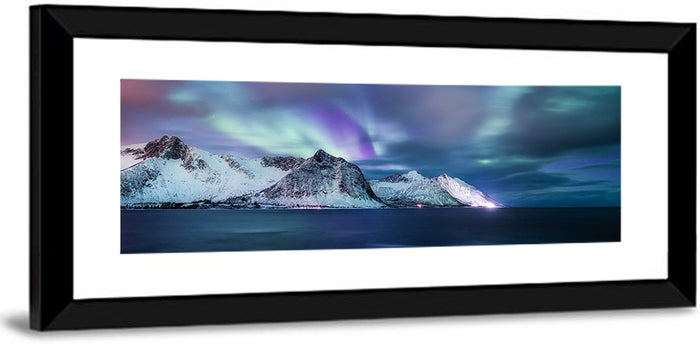 Northern Lights Over Norway Wall Art as a framed print