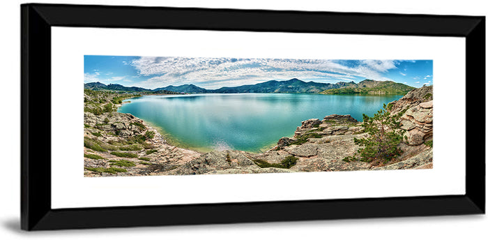 Lake Kivu Shoreline Wall Art as a framed print