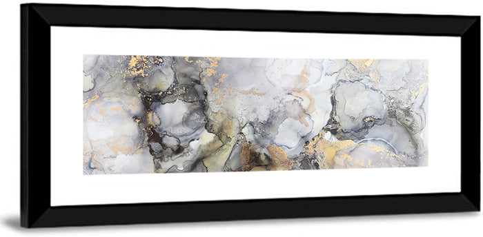 Gold Foil Marble Abstract Wall Art as a framed print