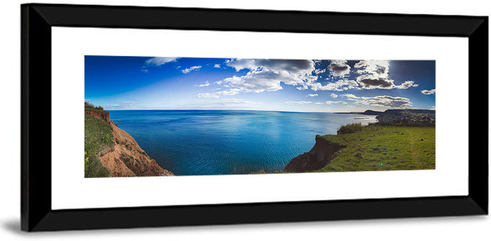 Sidmouth Cliffs and Sea View Wall Art as a framed print