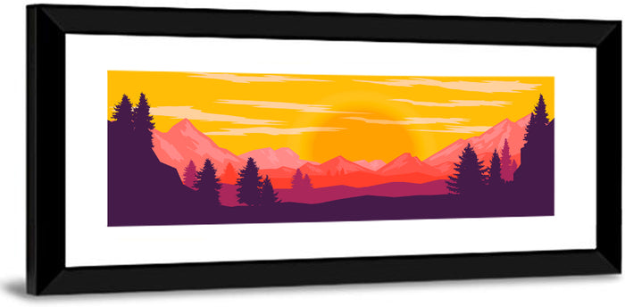 Crimson Peaks at Sunset Wall Art as a framed print