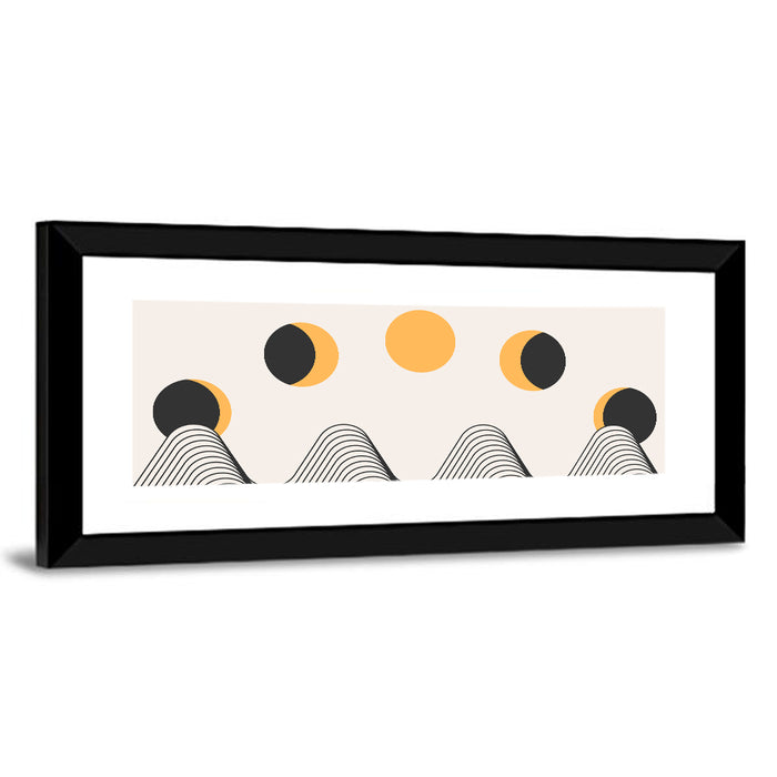 Sun and Moon Over Mountains Wall Art as a framed print
