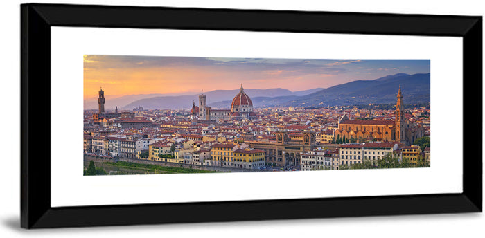 Florence Duomo Skyline at Golden Hour Wall Art as a framed print